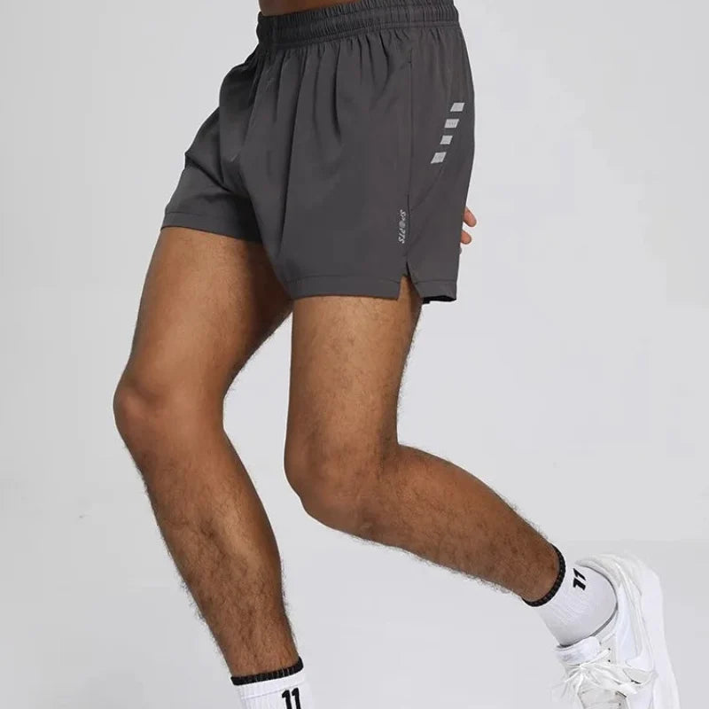 Reflective Split-Hem Run Shorts
