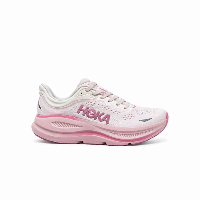Hoka Bondi 9 White Pink Opal – Running Shoes Women's